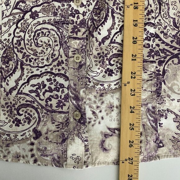 Chicos Wrinkle Resistant Button Up Shirt Womens 3 US XL Paisley Long Sleeve - Picture 10 of 11